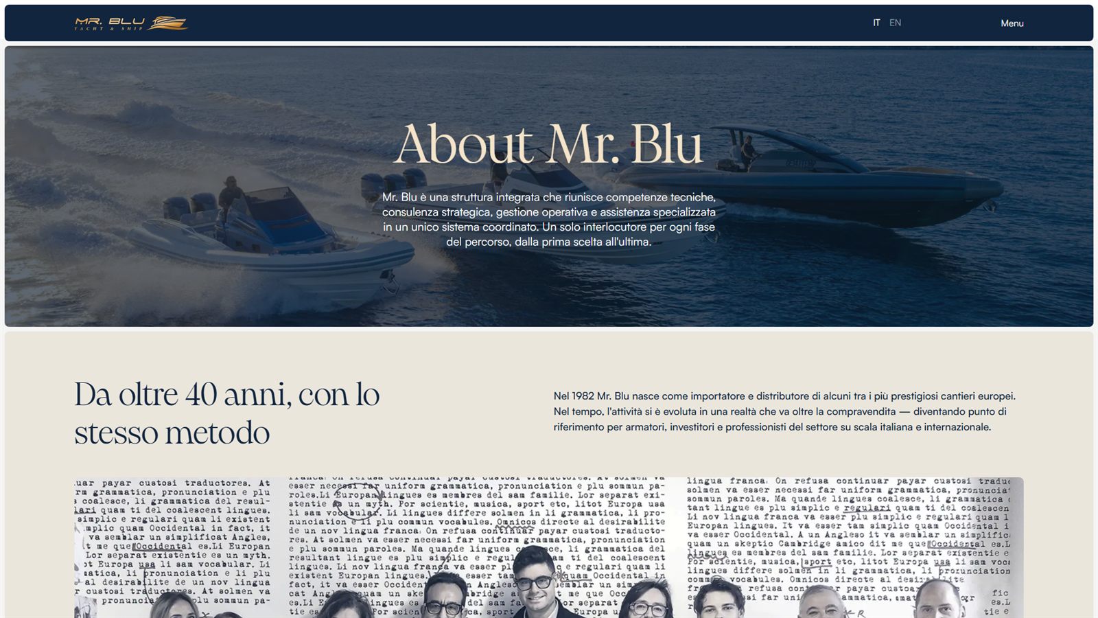 Gabriele Puia - Mr. Blu Yacht & Ship website - About page