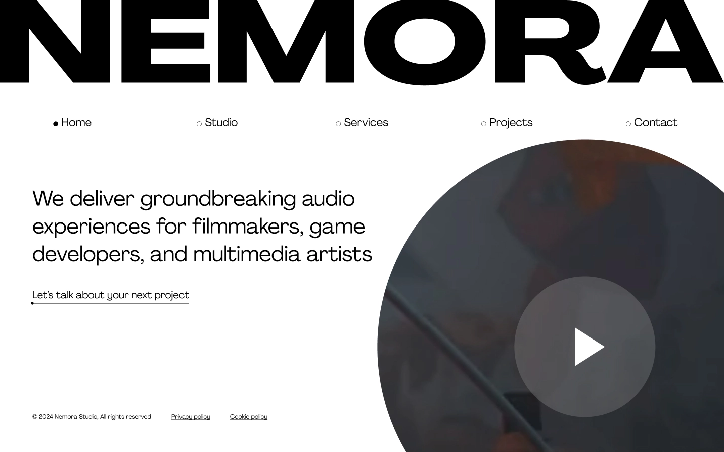 Gabriele puia - sound design studio website concept