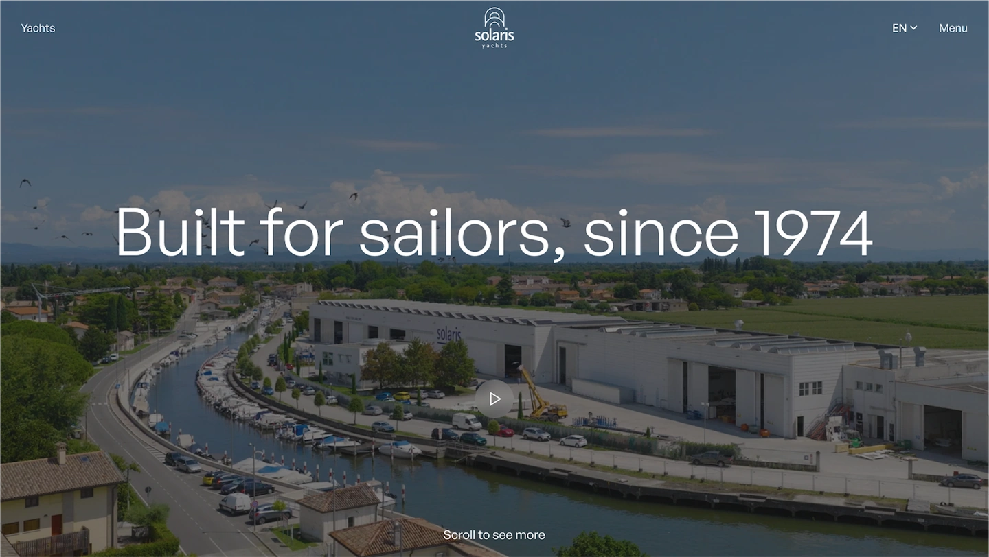 Gabriele puia - Solaris Yachts website - Homepage hero