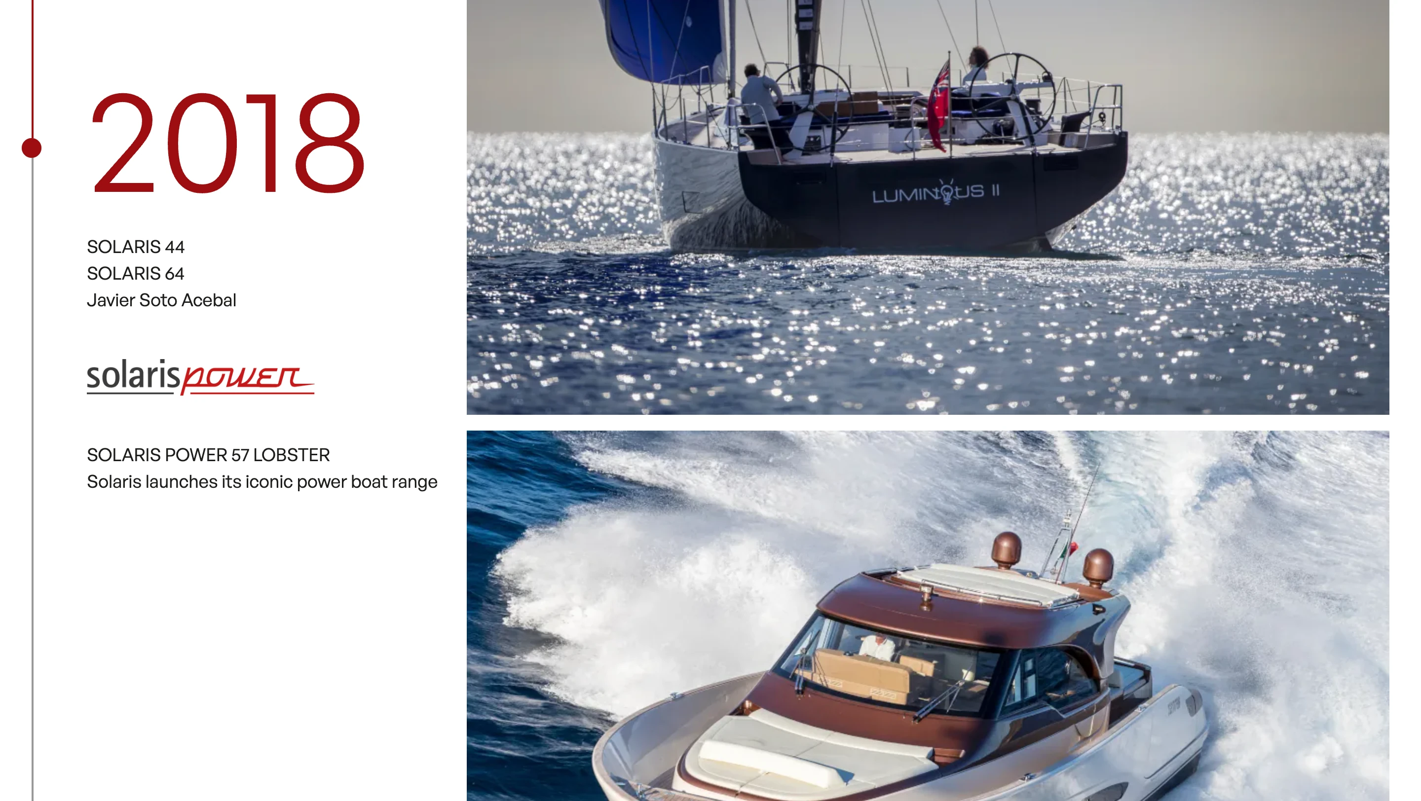 Gabriele puia - Solaris Yachts website - Milestones page