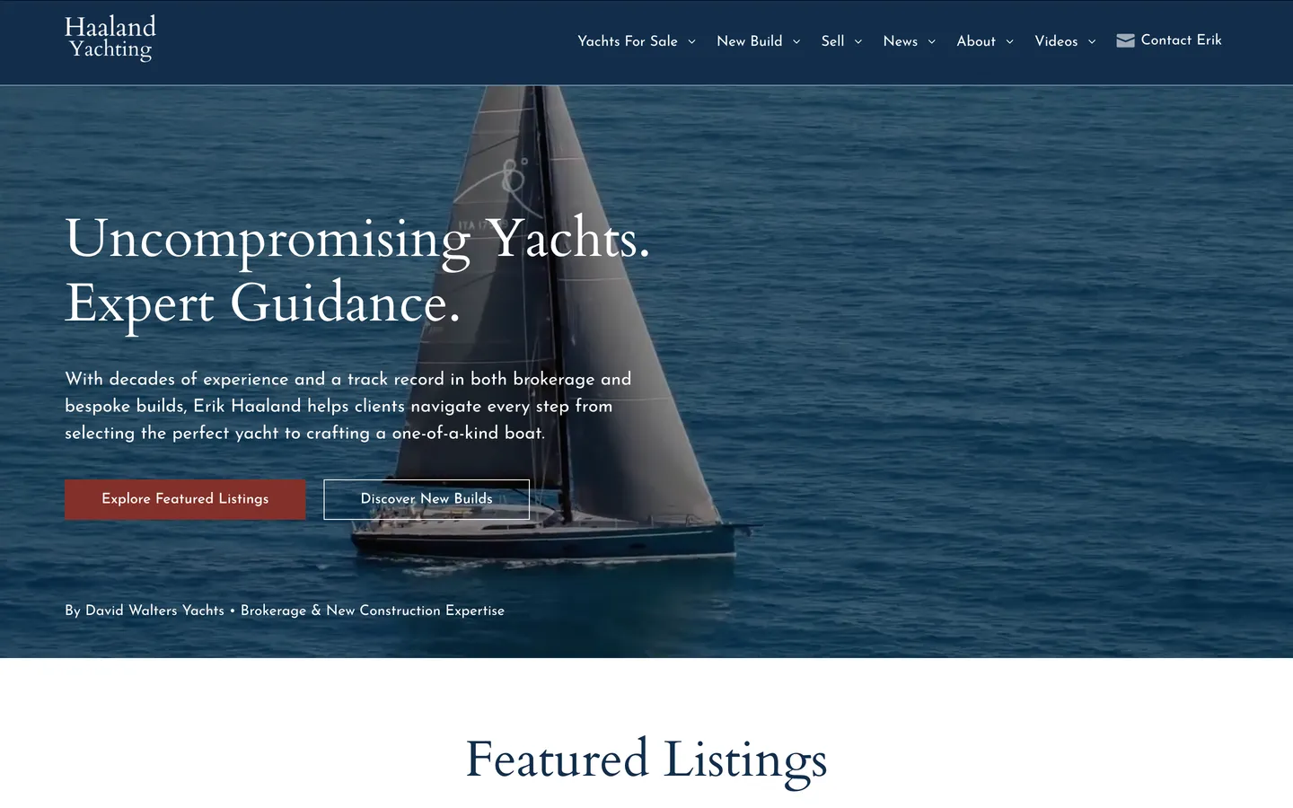 Gabriele Puia - Haaland Yachting website - Homepage hero
