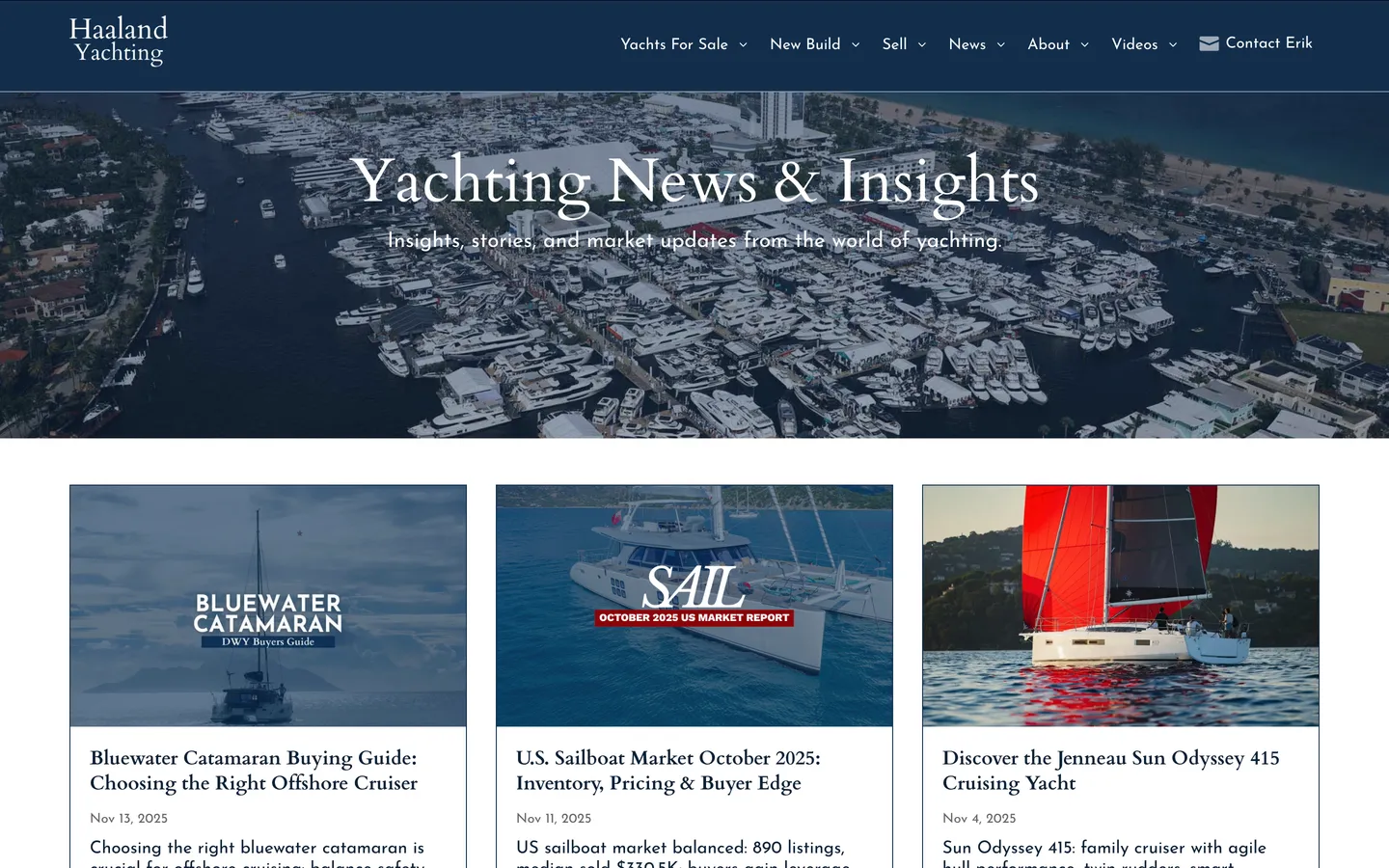 Gabriele Puia - Haaland Yachting website - News and insights page