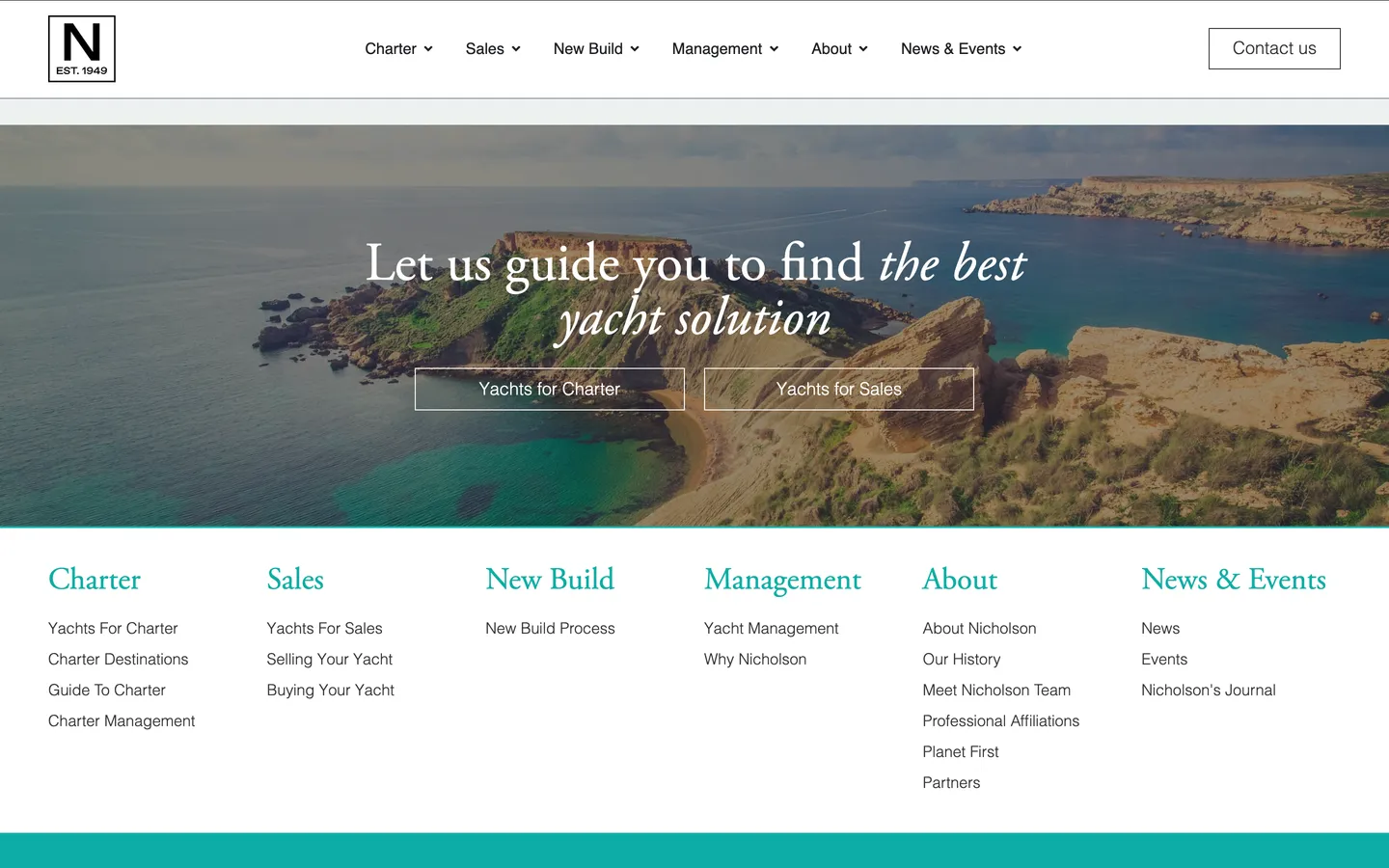 Gabriele Puia - Nicholson Yachts website - Footer