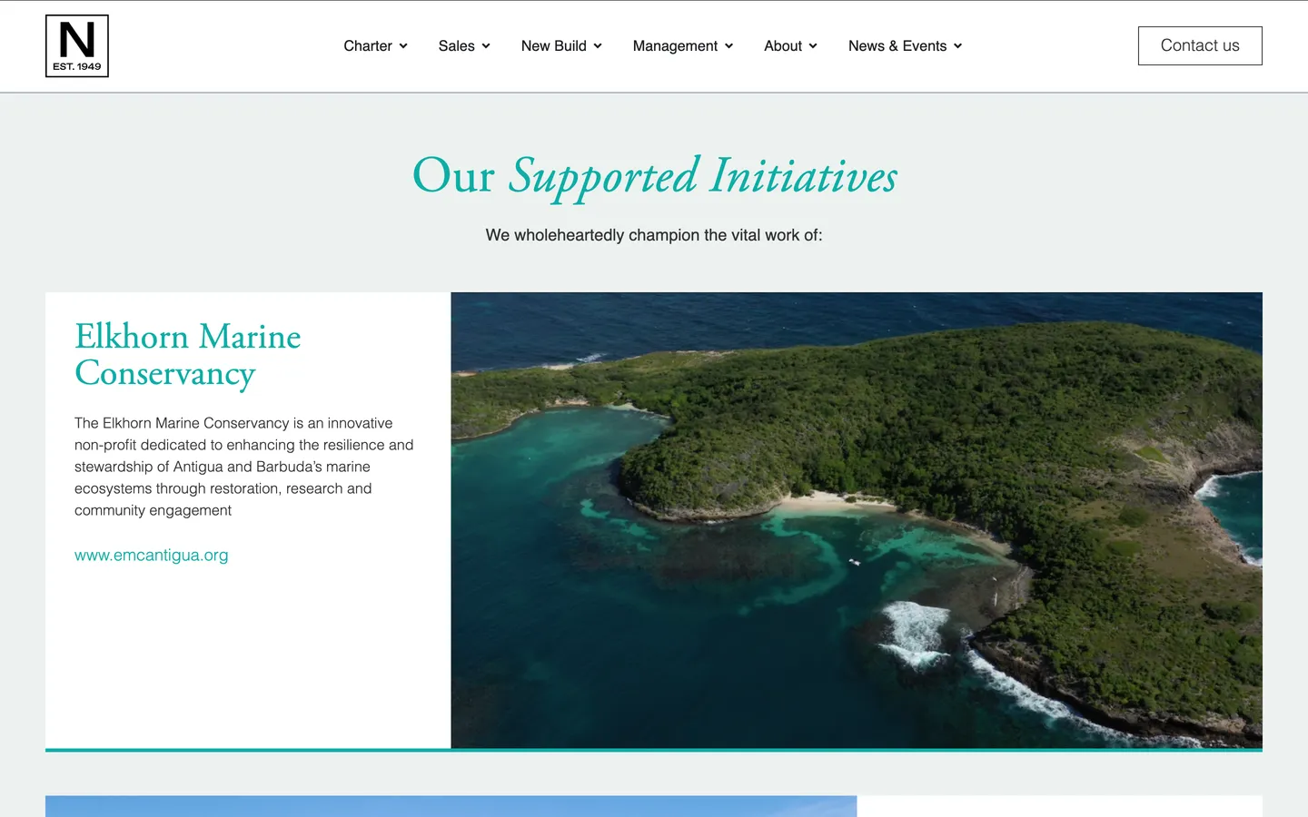 Gabriele Puia - Nicholson Yachts website - Supported initiatives page